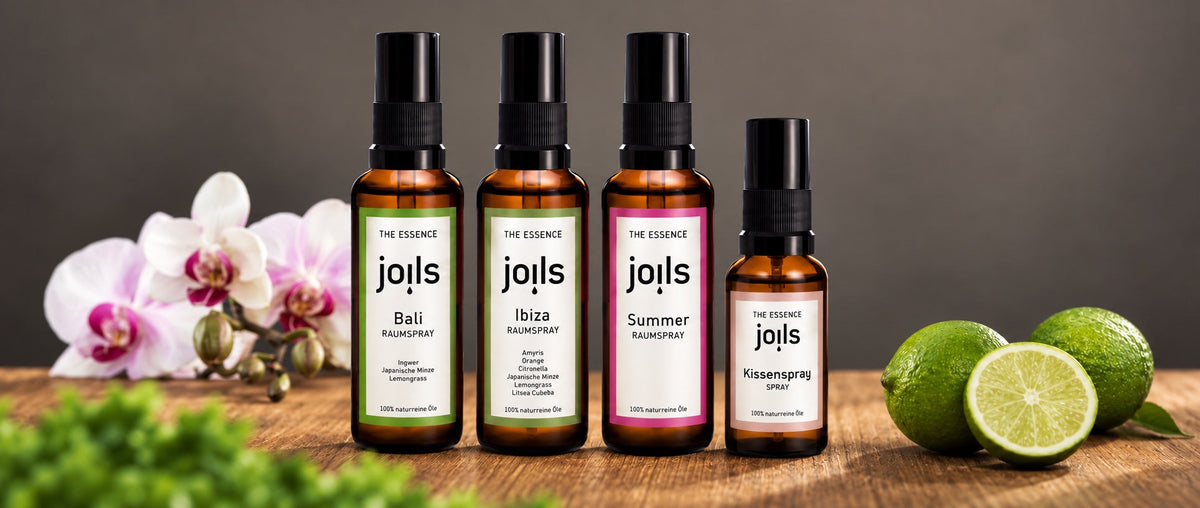 Raumsprays mit naturreinen ätherischen Ölen
