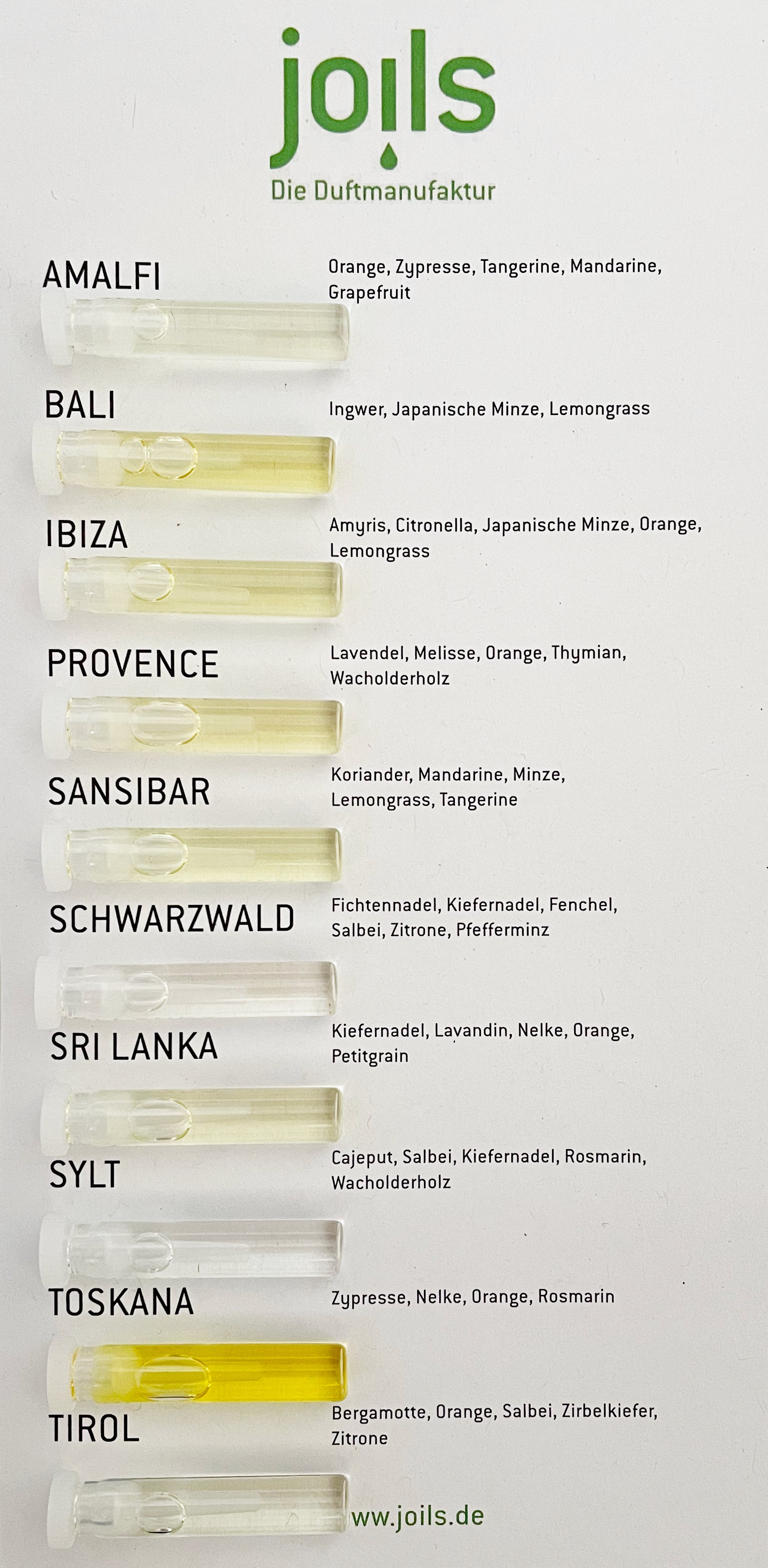 duftprobe duftmischungen joils duftoel aetherisch naturrein