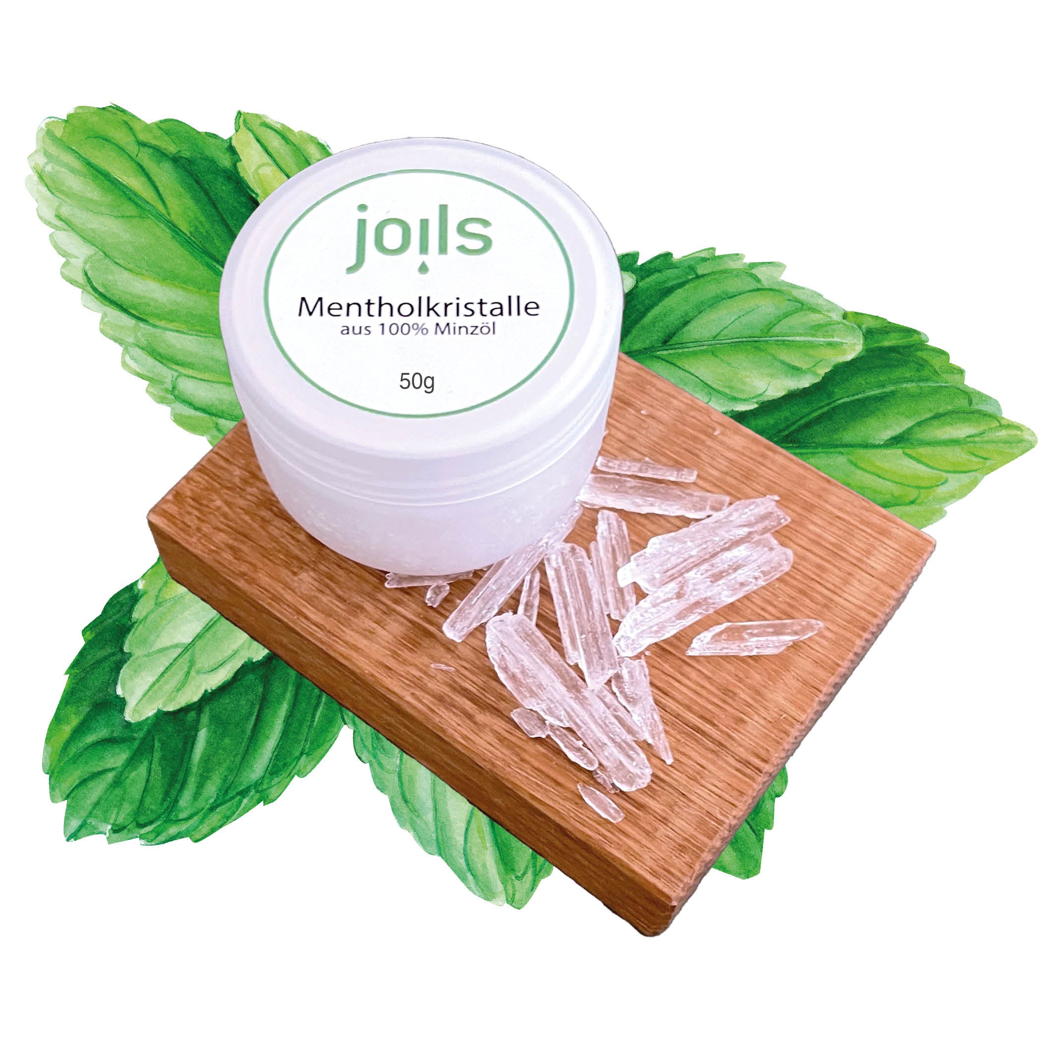 Well2wellness Mentholkristalle – 100g, 100% Reines Minzöl, Intensiver Sauna-Aufguss